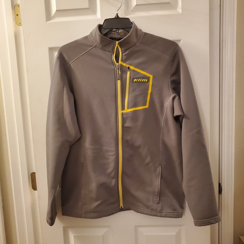 KLIM Inferno Jacket Gray Full Zip Mid Layer Fleece Lined Soft Shell Mens XL